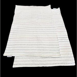 Levtex Home 2 Pillow Cases White Multicolor Rainbow Stripe Shams Girls Room